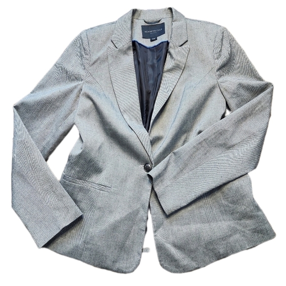 KENNETH COLE Womens Gray Blazer Size M - Picture 1 of 7